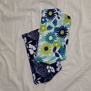 Blue floral cosmetic bags